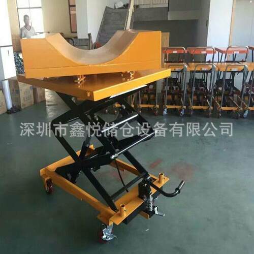 U型手动平台车移动式剪叉液压平台车60度旋转台面模具升降台