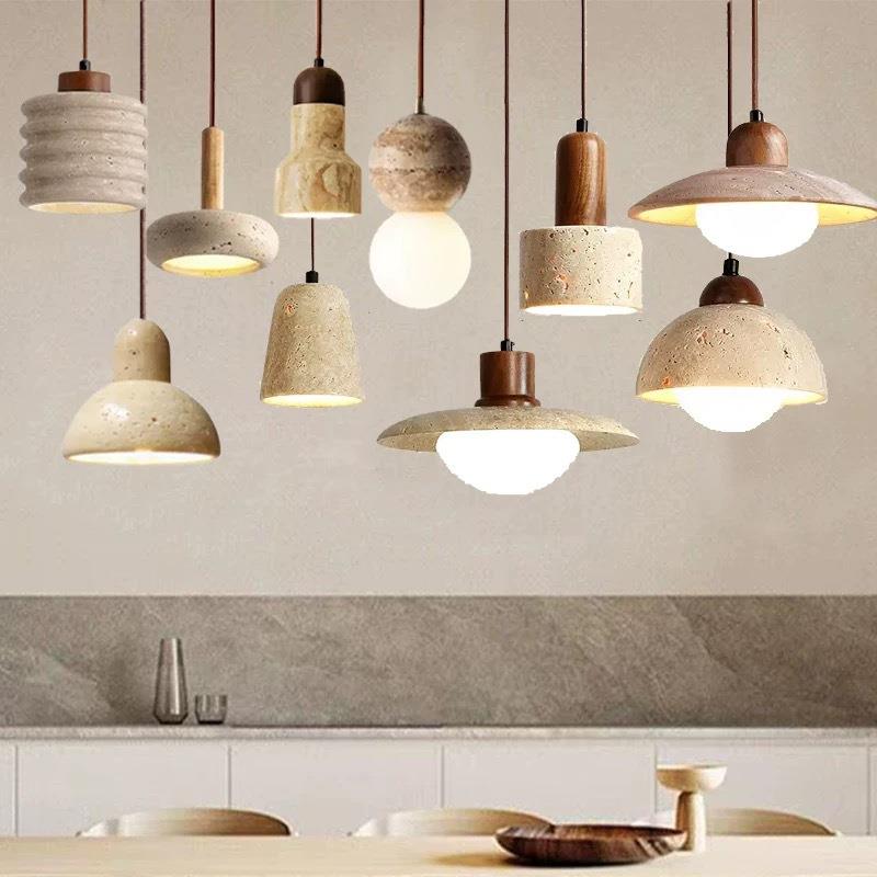 复古餐厅灯卧室床头吊灯 酒店民宿创意个性黄洞石吧台小吊灯