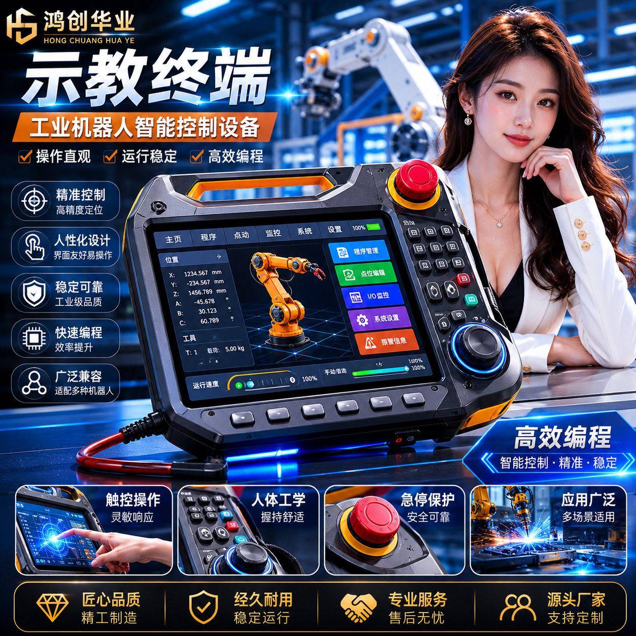 安川机器人YRC1000示教器延长线 HB1371456-1 8米10米20米都有