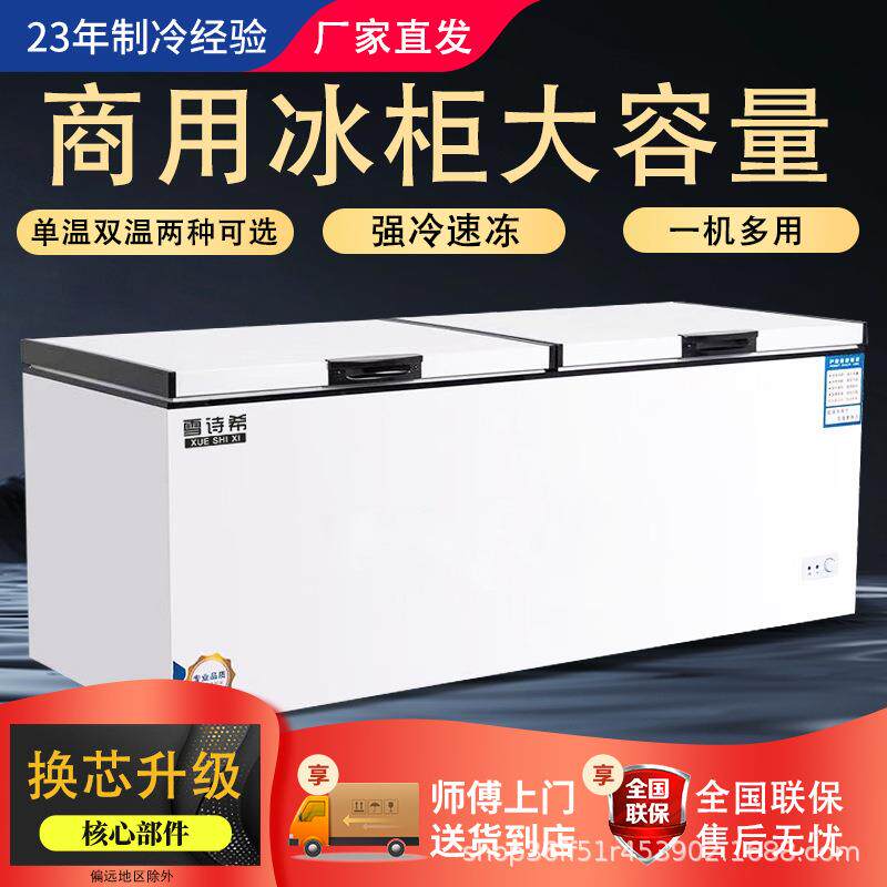 雪诗希冰柜卧式商用大容量冷柜冷藏两用超大冷冻柜单双温冷柜冰箱