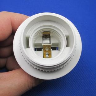 E27螺口灯座灯头灯具灯饰配件台灯落地灯展示厅卡式 灯口E14黑白色