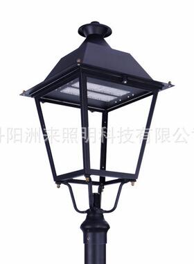 ZOLAI洲来 一体压铸外贸出口款四方公园灯头 欧式120wled庭院灯头