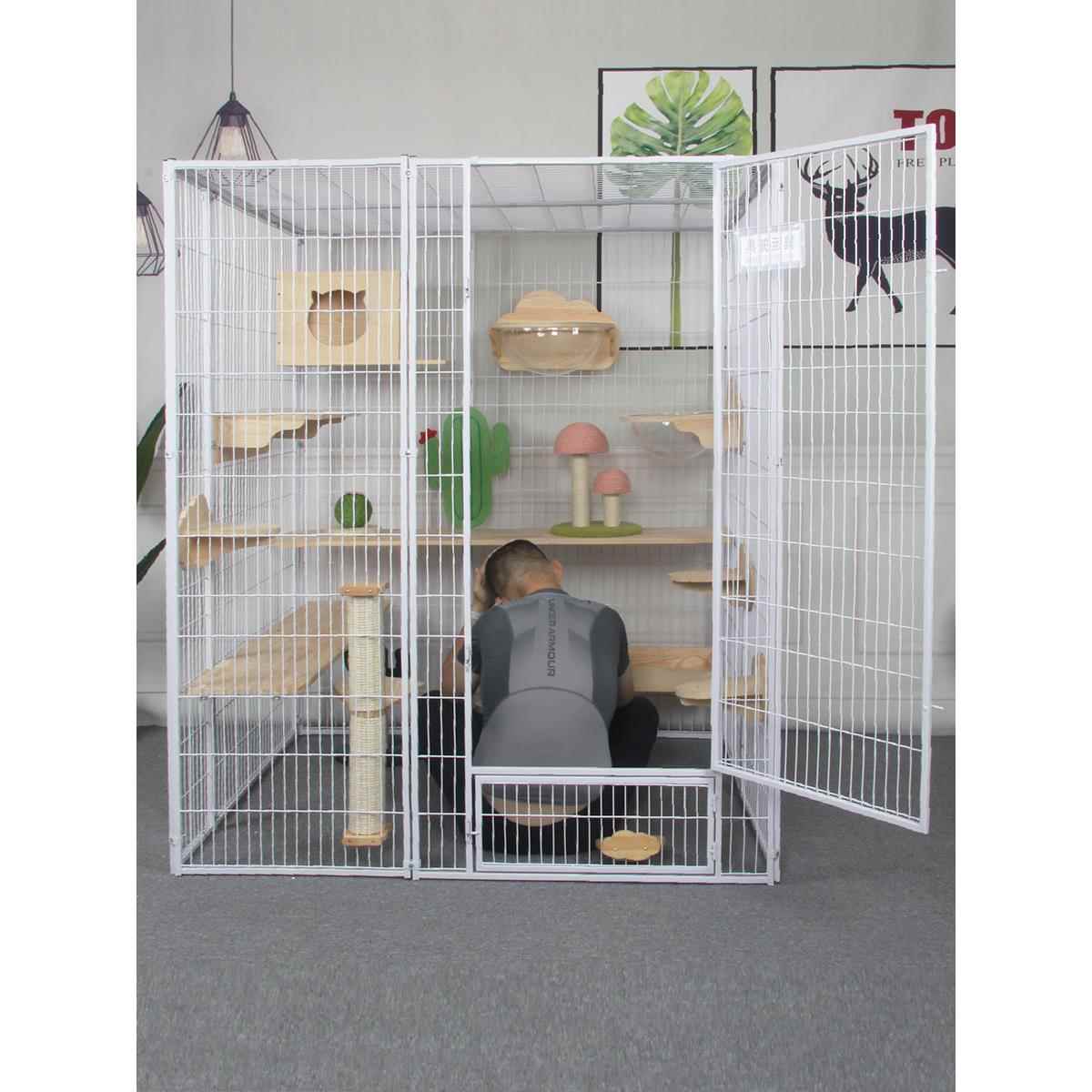 正品鸽钢管獒自由大空间猫笼猫宠物围栏舍寄养隔离家运用咪别墅大