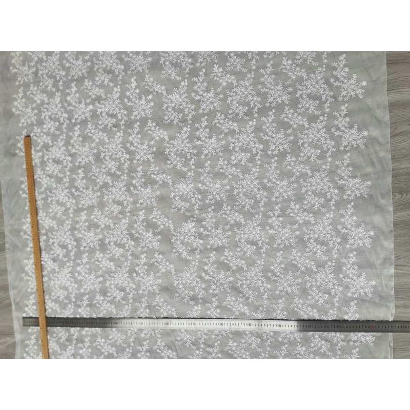 EG-1908370  锦纶尼龙玻璃纱绣花  花边 雕孔绣花 打孔绣花 婚纱