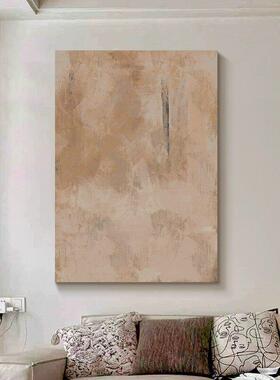 驼色法式中古风客厅装饰画画抽象艺术沙发背景墙挂画画侘寂风玄关