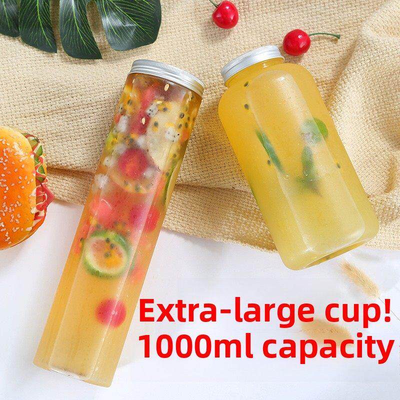 1000ml饮料瓶宠物塑料水果茶果汁奶茶瓶大容量外卖流行包装杯储存