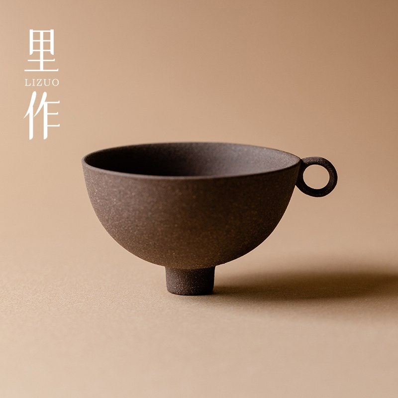 里作 复古老岩泥酒精灯漏斗景德镇手工陶艺酒精灯炉子茶道配件
