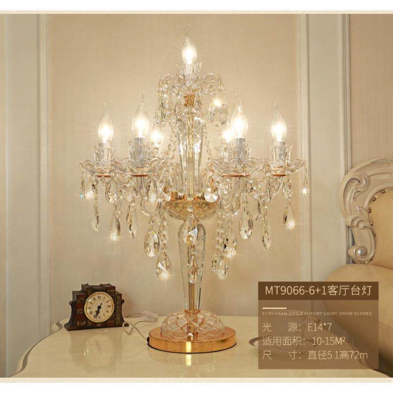 欧式水晶台灯奢华卧室床头大气创意温馨婚房美式客厅烛台装饰灯具