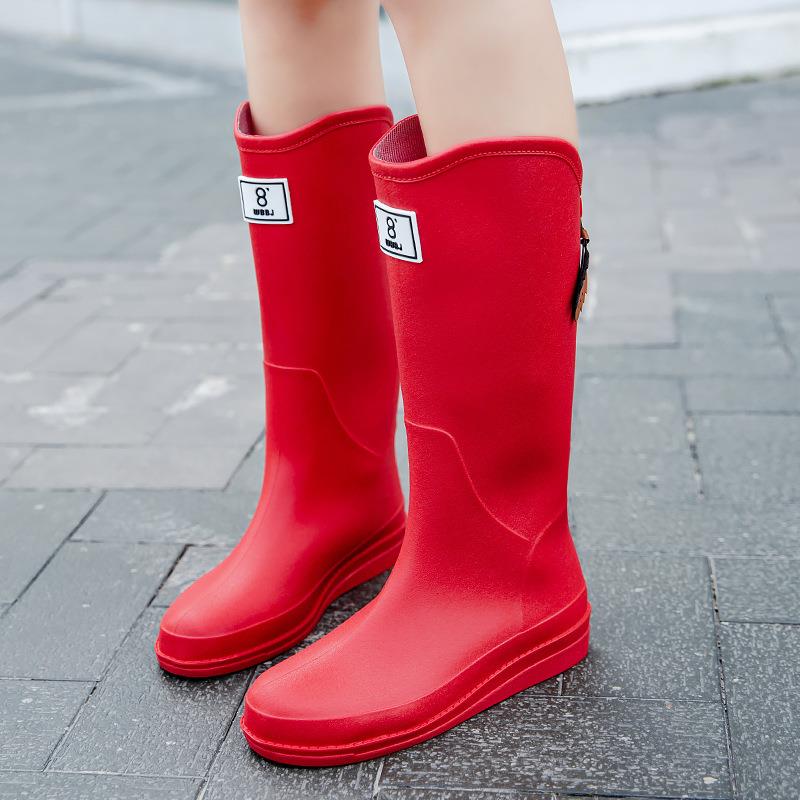日系高筒雨鞋女款时尚外穿防滑防水耐磨胶鞋赶海厨房长筒软底雨靴