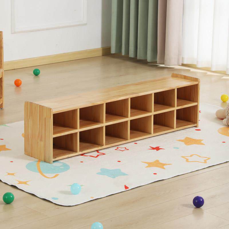 幼儿园鞋柜早教中心儿童实木坐垫鞋架可坐换鞋凳培训班舞蹈室柜子