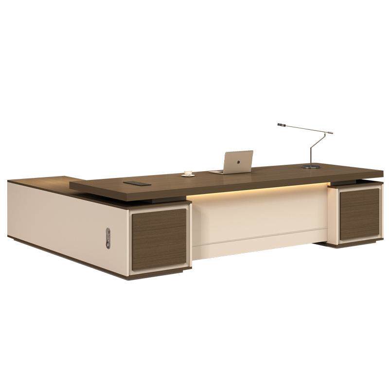 老板桌办公桌简约现代轻奢高级感总裁大班台办公桌椅组合办公家具