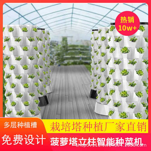 菠萝塔气雾栽培模式无土栽培种植蔬菜草莓雾培种植塔大棚立体栽培