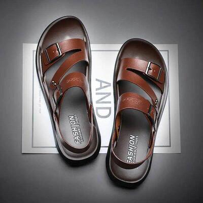 Fashion Comfortable Mens Sandals Solid Color Open Toe Mens