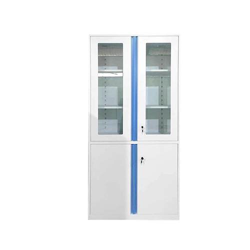 玻璃文件收纳柜钢制书房客厅办公储物柜带锁财务资料存放柜厂家