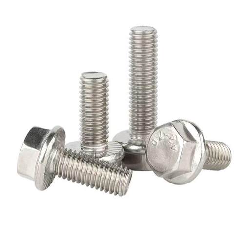 现货GB5789不锈钢304法兰面外六角螺栓带齿防滑螺丝M5M6M8M10M12