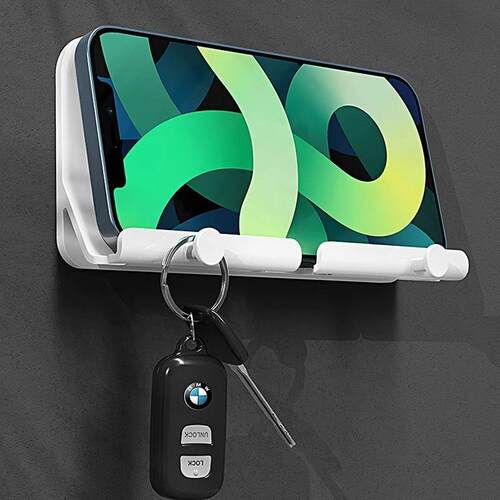 Wall-mounted phone holder, no drilling required, perfect for