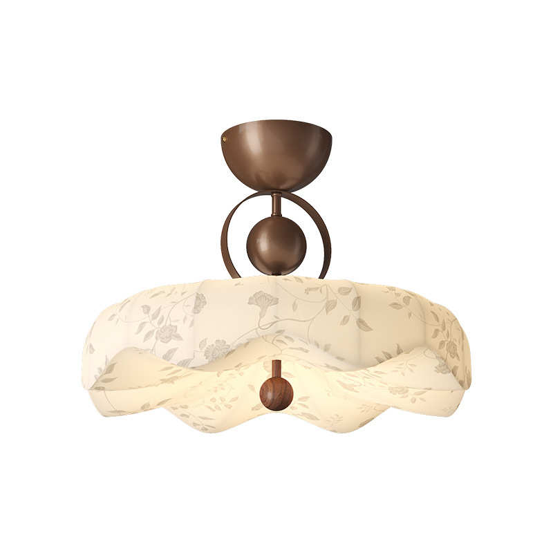 宋代美学中古风吸顶灯主卧布艺灯客厅餐厅复古高级感房间中山灯具