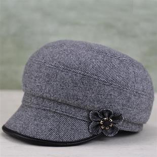 中老年人帽子女秋冬天冬季 鸭舌帽春秋保暖老人棉帽奶奶妈妈防风帽