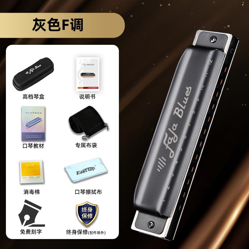 正品EASTTOP东方鼎演FALA布鲁斯琴12琴孔金属格成人专业奏级口练