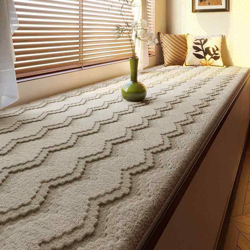 中古风飘窗垫窗台垫加厚短绒防滑坐垫卧室阳台座垫海绵垫四季通用