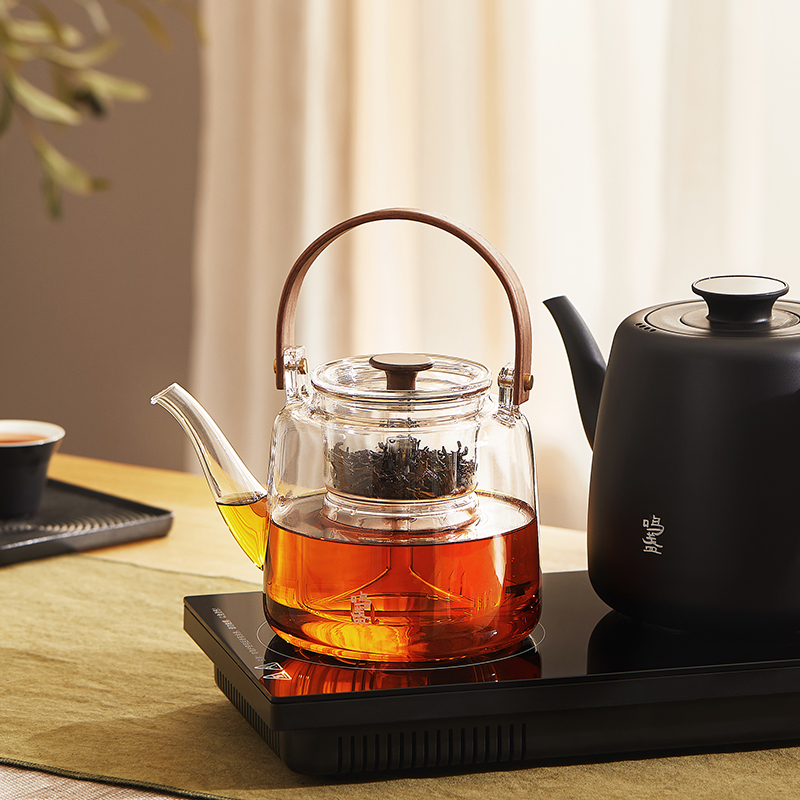 鸣盏提梁壶煮茶器煮茶炉玻璃红茶泡茶壶耐高温电陶炉煮茶茶具家用