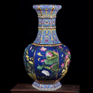 景德镇陶瓷器高端彷古干 干隆珐瑯彩花瓶古典家居客厅饰品摆件收