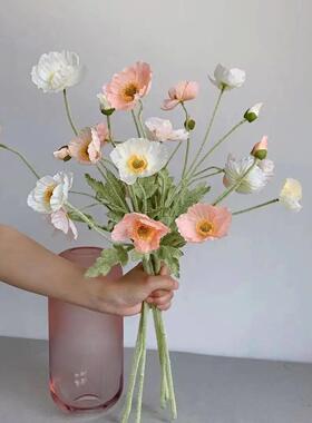 Artificial Flowers Fake Poppy Silk Flowers Long Stem Housewa