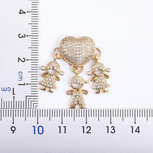 Nidin Gold Zirconia Heart Cubic Daughter Son Fashion Color