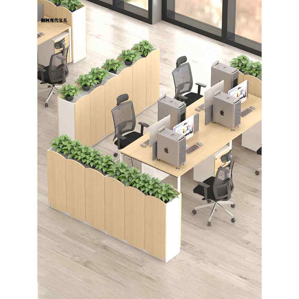 办公室花槽柜文件柜低柜双面隔断柜长员工餐厅柜侧柜异形门木门