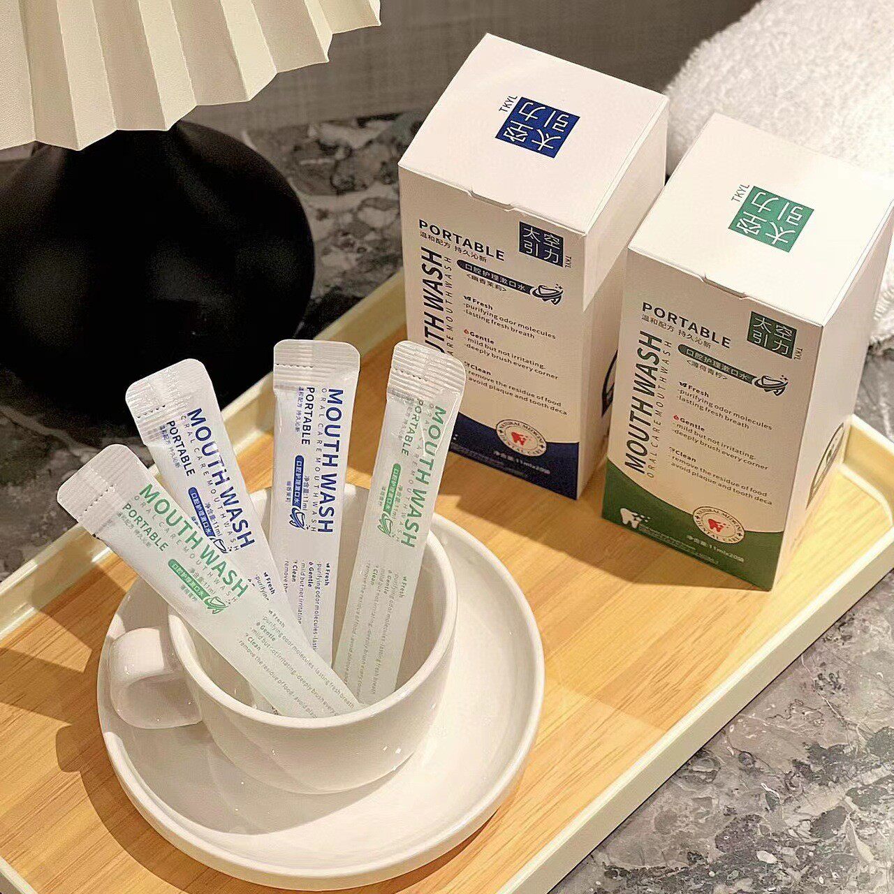 便携漱口水盒装牙龈口腔护理去口臭薄荷漱口水口气清新簌口水