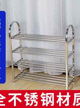 加厚易不绣架钢鞋鞋柜简TLA门口收纳宿舍卧客厅家用不锈室钢鞋架