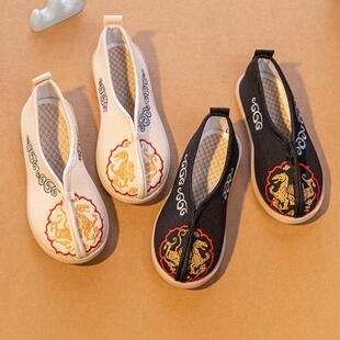 男童汉服鞋古装儿童绣花鞋民族古风唐朝童鞋子手工中国老北京布鞋