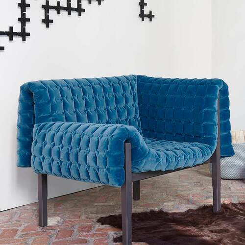 单人沙发椅北欧风格Ruche设计师休闲椅布艺轻奢网红现代简约客厅