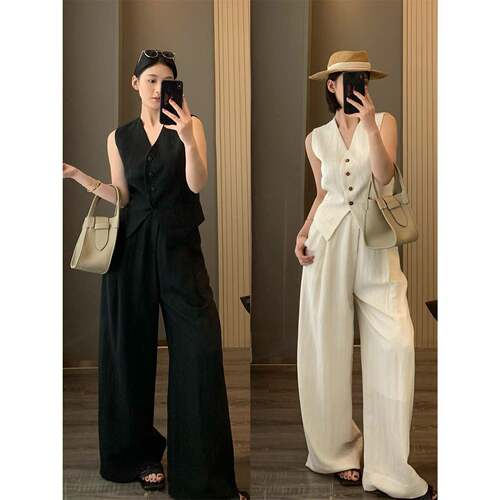 Womens Fashion Solid Color Textured Sleeveless Round Neck