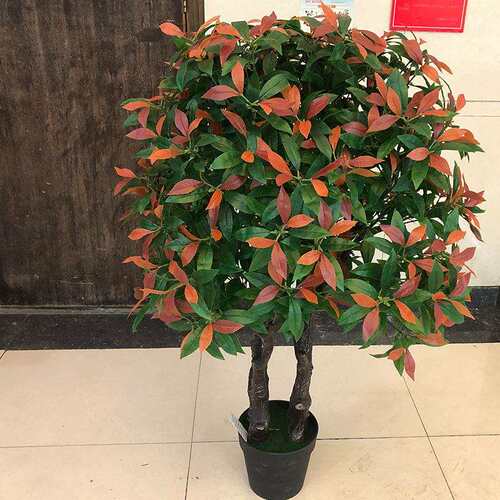 仿真植物红楠树绿植红叶树楠木树客厅落地盆栽装饰摆件厂家