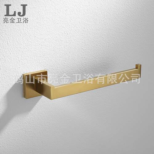新款直销跨境烤漆黑毛巾环 304不锈钢方形毛巾架酒店浴室收纳挂杆