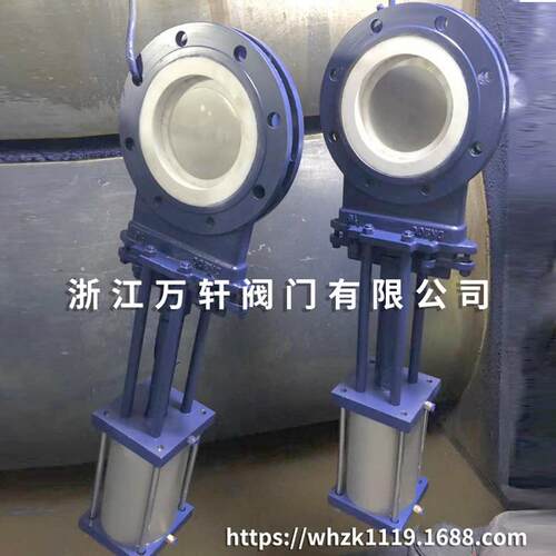气动陶瓷刀型闸阀薄型单闸板PZ673TC-10气控耐磨排渣浆液阀铸钢圆