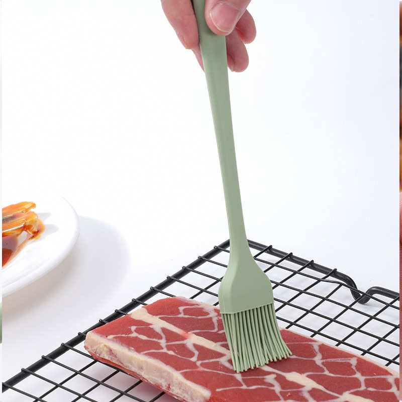 一体式全包硅胶牛油绿硅胶油刷硅胶刮刀套装烘焙油刷刮刀烧烤油刷