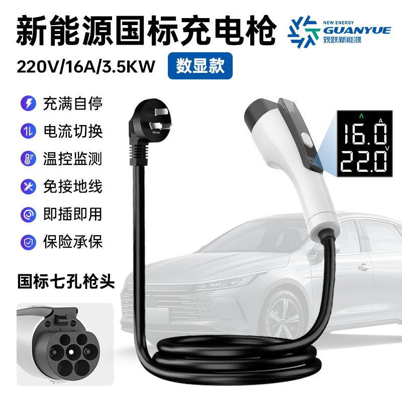 新能源电动汽车外放电器取电插排便携式通用充放一体枪数显款