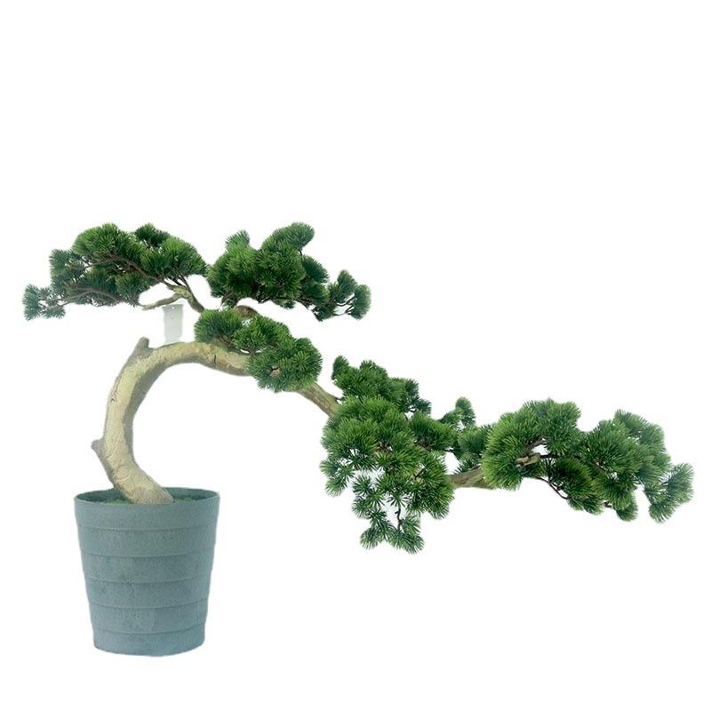 厂家直销仿真迎客松盆栽摆件大中号仿真松树盆景绿色植物摆设