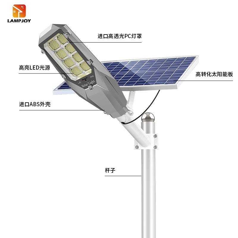 跨境LED户外道路照明6米工程施工雷达式大功率分体式太阳能 路灯