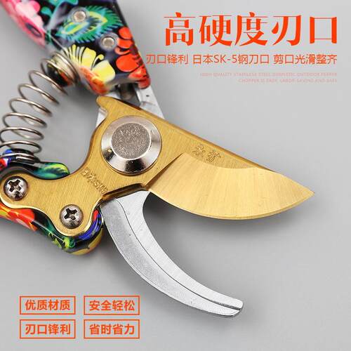 新款直销V10印花柄修枝剪剪枝果树修枝剪园艺剪树枝园林家用修花