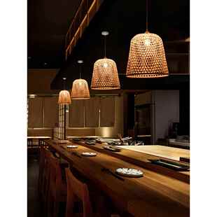 日式田园个性创意竹编灯民宿酒店餐厅复古禅意茶室诧寂风竹艺吊灯