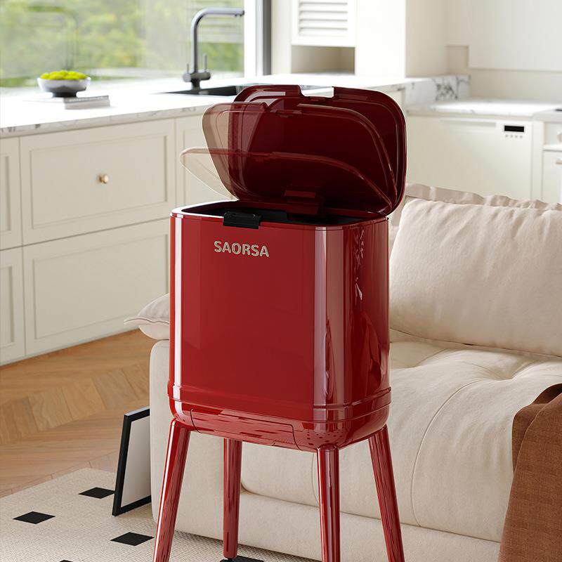 厨房垃圾桶专用免弯腰家用2026新款高颜值可移动大容量带盖高脚桶