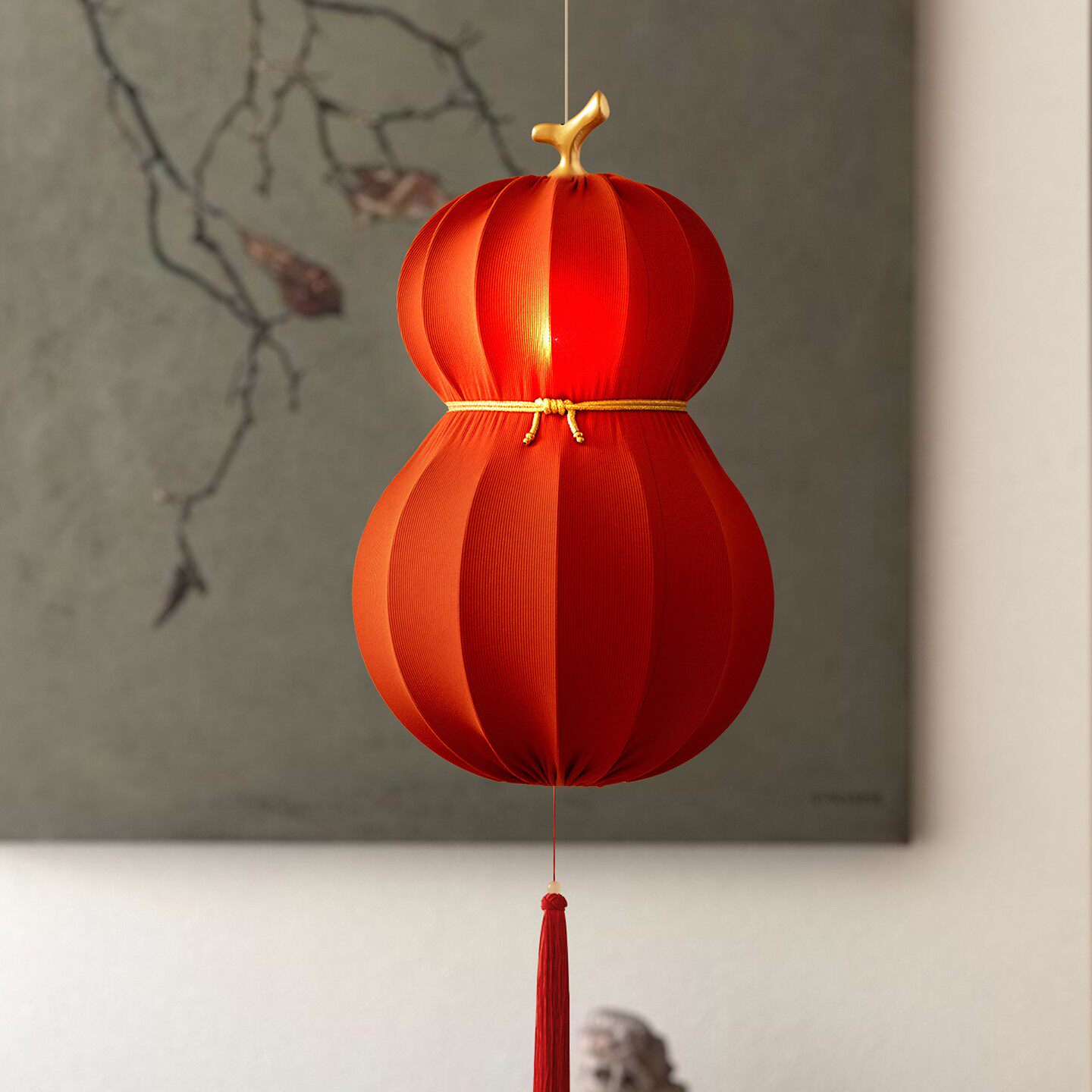 式葫芦红灯布艺中国风KNF街道景区餐中厅饭店商场婚礼吊笼挂新年