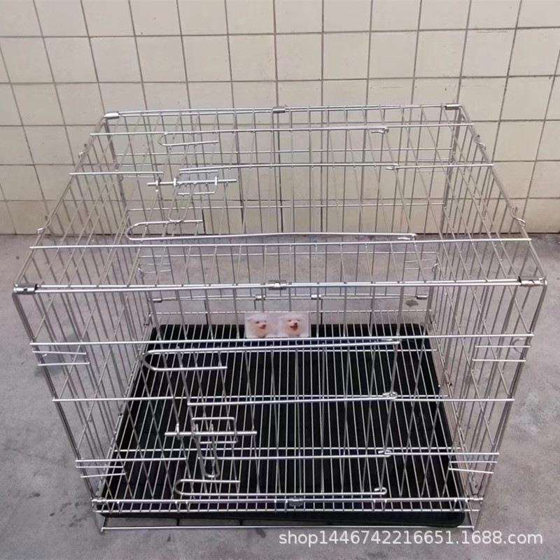 佳不锈钢狗笼可折叠猫笼宠物犬笼泰迪比熊狗小大号笼子耐用一件发