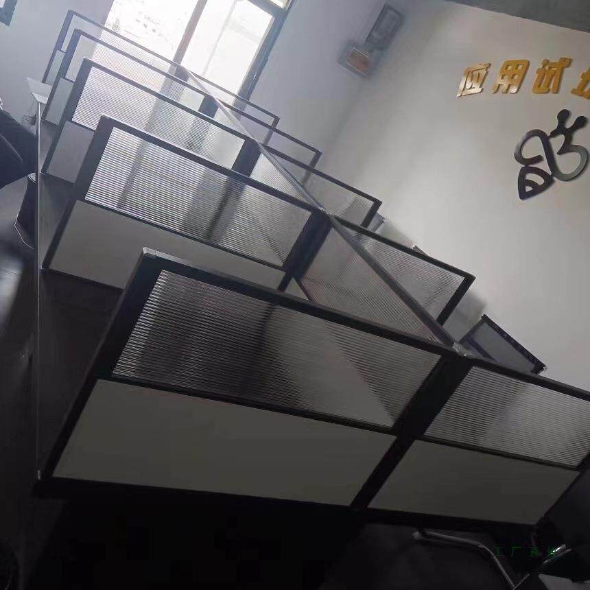 金办公桌桌屏风挡F5M68H58板防掉落面围挡铝合办公室隔板玻璃隔断