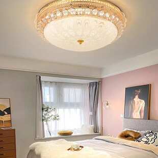 LED护眼水晶吸顶灯中山灯具厂直销客厅灯大气轻奢复古水晶灯