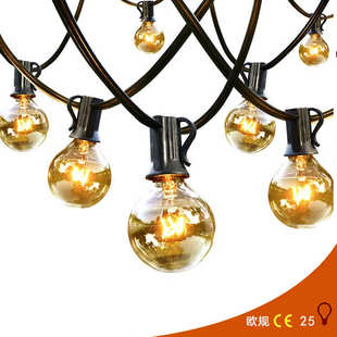 G40钨丝灯串.E12灯头.户外防水照明灯串玻璃钨丝庭院装 饰灯串