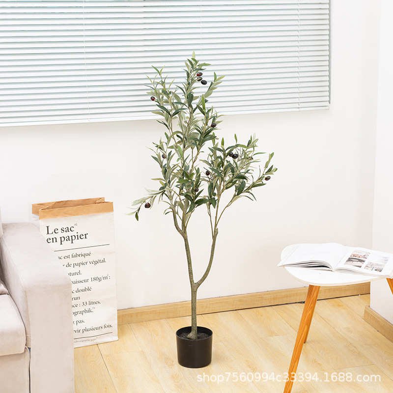 伊伦仿真植物盆栽客厅落地仿真树假绿植树绿植盆栽批发橄榄树